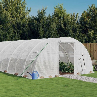 vidaXL s ocelovým rámem bílý 96 m² 24x4x2 m