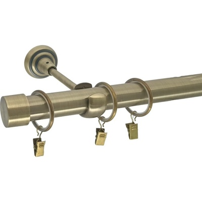 KovovégarnýžeCZ Rullo elegance 25 mm Jednořadá Kroužky s žabkou mosaz antik 160 cm