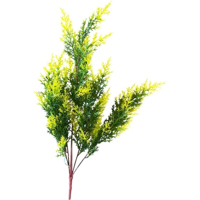 Dekorativní umělá jehličnatá větvička 53 cm zelenožlutá