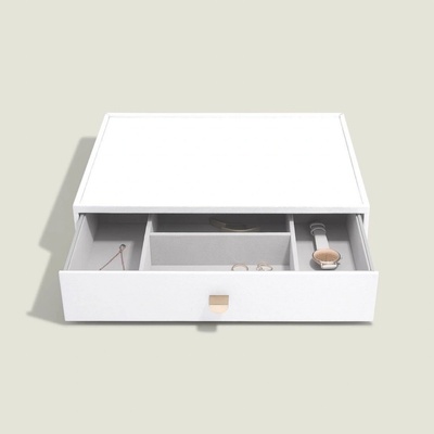 Stackers box se šuplíkem na šperky Pebble White Supersize Accessory Drawer bílá