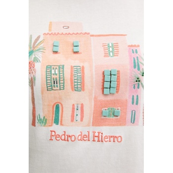 Pedro del Hierro Памучна тениска Pedro del Hierro дамска в бяло 4539636 (4539636)