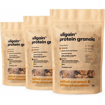 Vilgain Protein Granola – 3× slaný karamel s bílou čokoládou 350 g