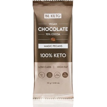 BeKeto Keto Vegan čokoláda 70% s MCT olejem Pekanové ořechy 80 g