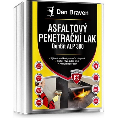 Den Braven Den Braven - Asfaltový penetračný lak DenBit ALP 300, plechovka, 9 kg, čierna