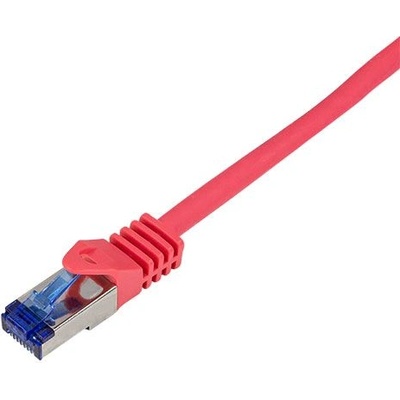 LogiLink Patch cable S/FTP Cat. 6a 0.25m, Red, Flex, C6A014S (C6A014S)