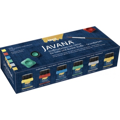 Sada Farba na textil trblietavá JAVANA 6 x 20 ml základná
