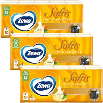 Zewa Softis 4-пластова хартиена носна кърпа - Soft& Sensitive 30x9pcs