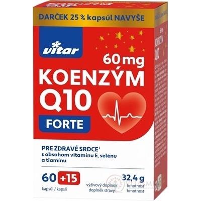 Vitar Koenzym Q10 Forte 60 mg 60+15 kapslí