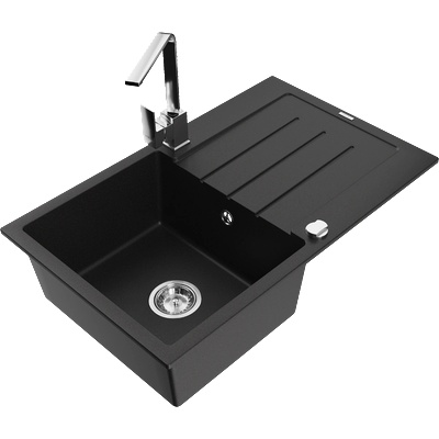 Mexen Bruno гранитна мивка с 1 камера с дъска за отцеждане и кухненски (6513-77-670300-00)