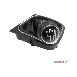 Paolo Топка за скоростен лост с маншон съвместима с VW Golf V / VI 03-12 с 6 скорости - бял конец