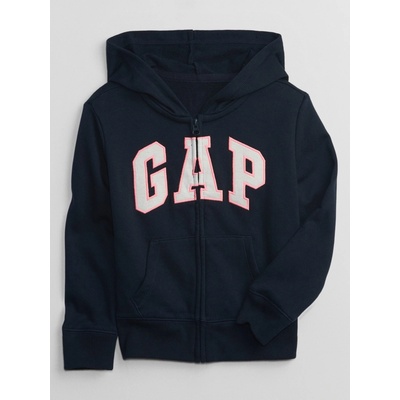 GAP dětská mikina na zip s logem tmavě modrá