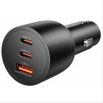 ORICO Зарядно за кола с 2xUSB-C и USB-A изходи с технология за бързо зареждане - Orico PowerLink Triple Fast Car Charger 165W (черен) (HD-165-1A2C)