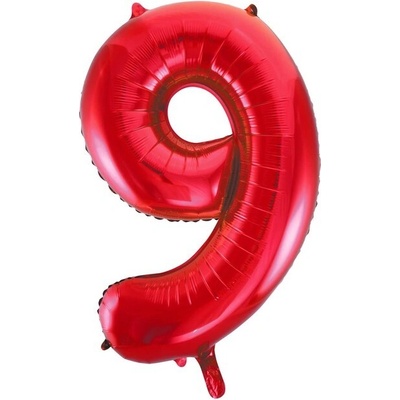 Fóliový balón Číslo 9 červený