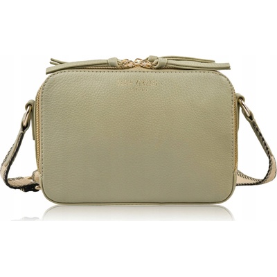 Paolo Peruzzi Světle zelená dámská kožená crossbody kabelka Lone