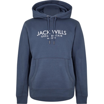 Jack Wills Мъжки суичър Jack Wills Batsford Logo Hoodie Mens - Faded Indigo