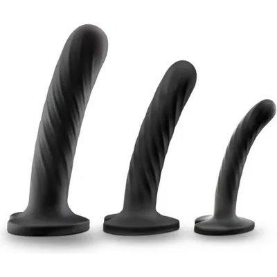 Blush Novelties Комплект 3 бр. силиконови дилда с вакуумна основа сърце Temptasia Twist