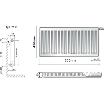 Purmo CV11 450 x 900