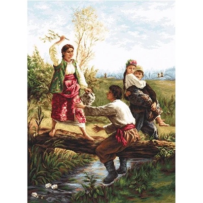 Luca-S През реката - гоблен със схема b559