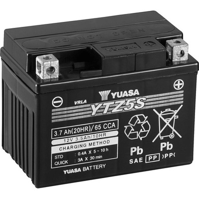 Motobaterie 12V, YTZ5S, 3,7Ah, 65A, bezúdržbová SUPER MF AGM 115x72x86, YUASA originál (aktivovaná ve výrobě) YUASA M310-369