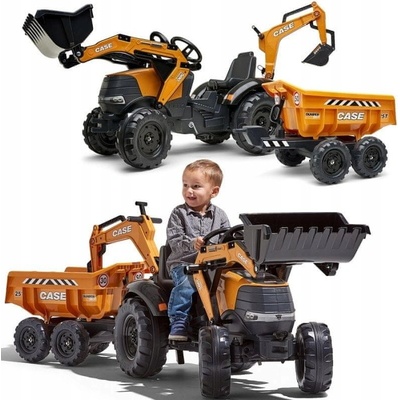 Falk Traktor šlapací Case s přední i zadní lžící