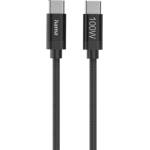 Hama Кабел за зареждане, "Fabric", USB-C - USB-C, 100 W, 1.5 m, Nylon, black (HAMA-201740) - megamag