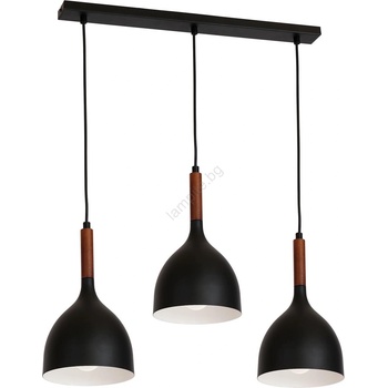 Luminex Пендел NOAK WOOD 3xE27/15W/230V черен/бук (LU1391)