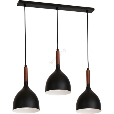 Luminex Пендел NOAK WOOD 3xE27/15W/230V черен/бук (LU1391)