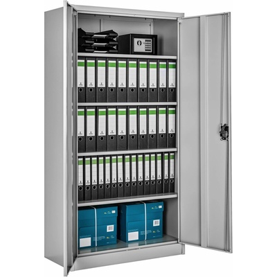 Tectake Kovová archivační skříň na spisy 5 přihrádek, šedá,80 cm – Sleviste.cz