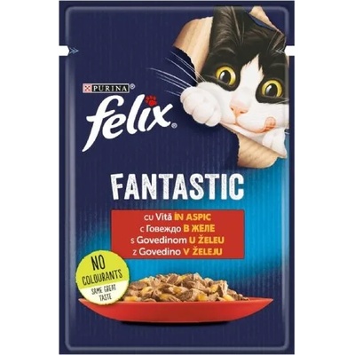 Nestle Храна за Котки Пауч Говеждо в Желе Felix Fantastic 85 г