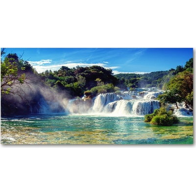 Foto obraz sklo tvrzené vodopády Krka 100x50 cm