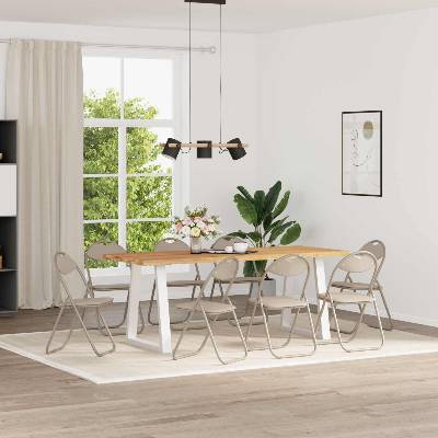 vidaXL Сгъваем стол 8 pcs Пясък 48 x 43, 5 x 81 см Изкуствена (42029066)