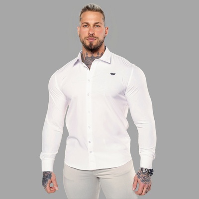 Iron Aesthetics strečová košeľa slim stretch biela