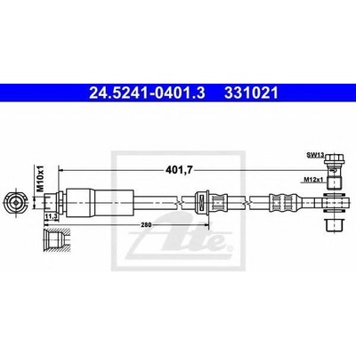 ATE Brzdová hadice - 401,7 mm AT 331021 – Zboží Mobilmania