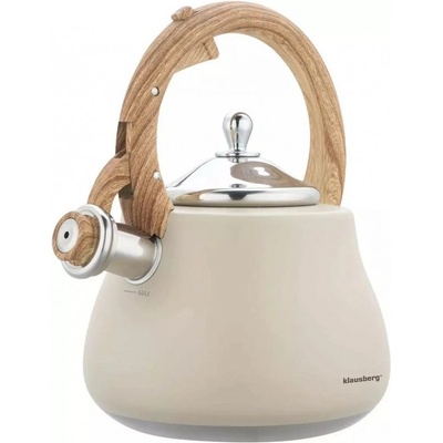 Klausberg Свирещ чайник Klausberg KB 7919, 2.8 л, Топлоизолирана дръжка, Индукция, Бежов (9999KB7919)