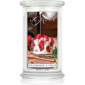 Kringle Candle Classic Strawberries & Cream ароматна свещ 623 гр
