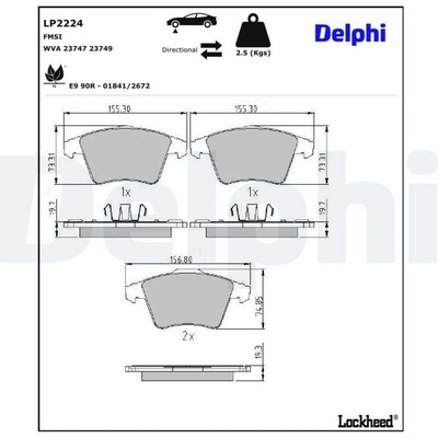 Sada brzdových platničiek kotúčovej brzdy DELPHI LP2224