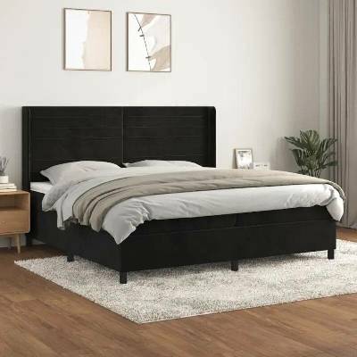 vidaXL 11461.3132761 Boxspring postel s matrací černá samet
