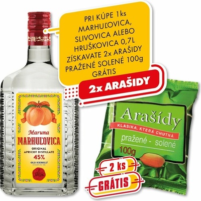 Marhuľovica Destilát 45% 0,7 l (čistá fľaša)