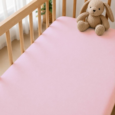 Pro Mrňousky Prostěradlo Jersey růžpvé 60x120