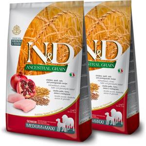 FARMINA N&D куче LG SENIOR MEDIUM & MAXI Пиле & Нар 2 x 12 кг