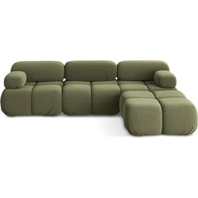 makamii Светлозелен кадифен модулен ъглов диван Lokua - Makamii (LOKUA_COR_1_P1_C4)