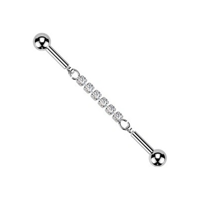 Šperky4U Industrial piercing se zirkony ID01042