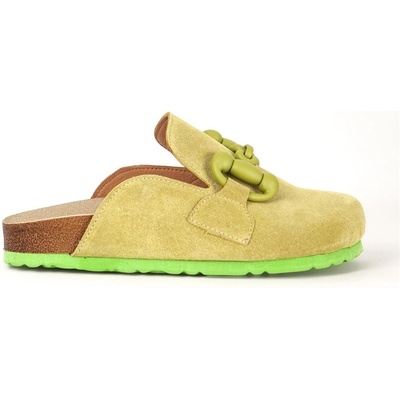 Jacket Club Дамски чехли от естествен велур 7767 - Жълти #386578 (386578_Жълт)