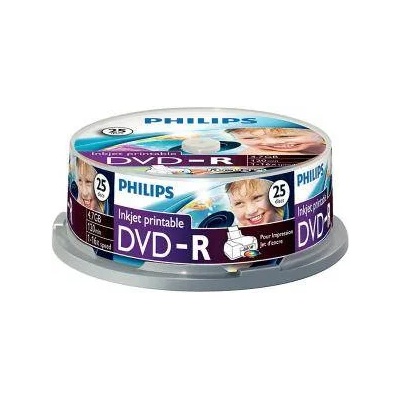 Philips DVD-R Philips 120min. /4.7Gb. 16X Printable - 25 бр. в шпиндел