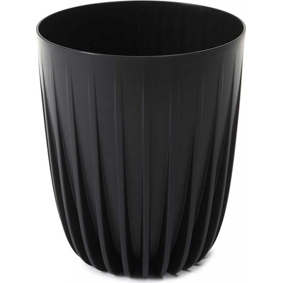 HowHomely Plastový kvetináč STRIPPED ECO 23X19 CM ČIERNA