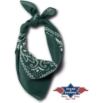 bavlněný šátek bandana tm. zelená