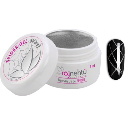 Ráj nehtů UV gel Spider Stříbrný 3 ml
