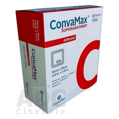 ConvaMax Krytie na rany superabsorpčné adhezívne, 10 x 10 cm, 10 ks