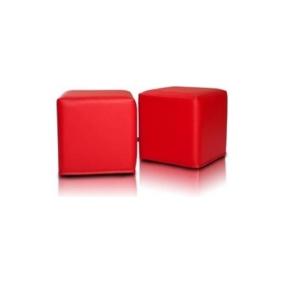 sedací vak taburetka block kocka červená ekokoža TiaHome