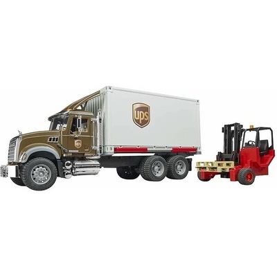 Bruder 02828 Mack Granite UPS s vysokozdvižným vozíkem 1:16